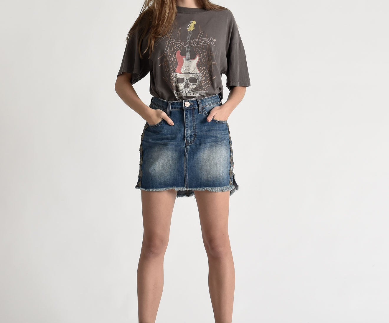 BLUE CULT 2020 MINI HIGH WAIST DENIM SKIRT