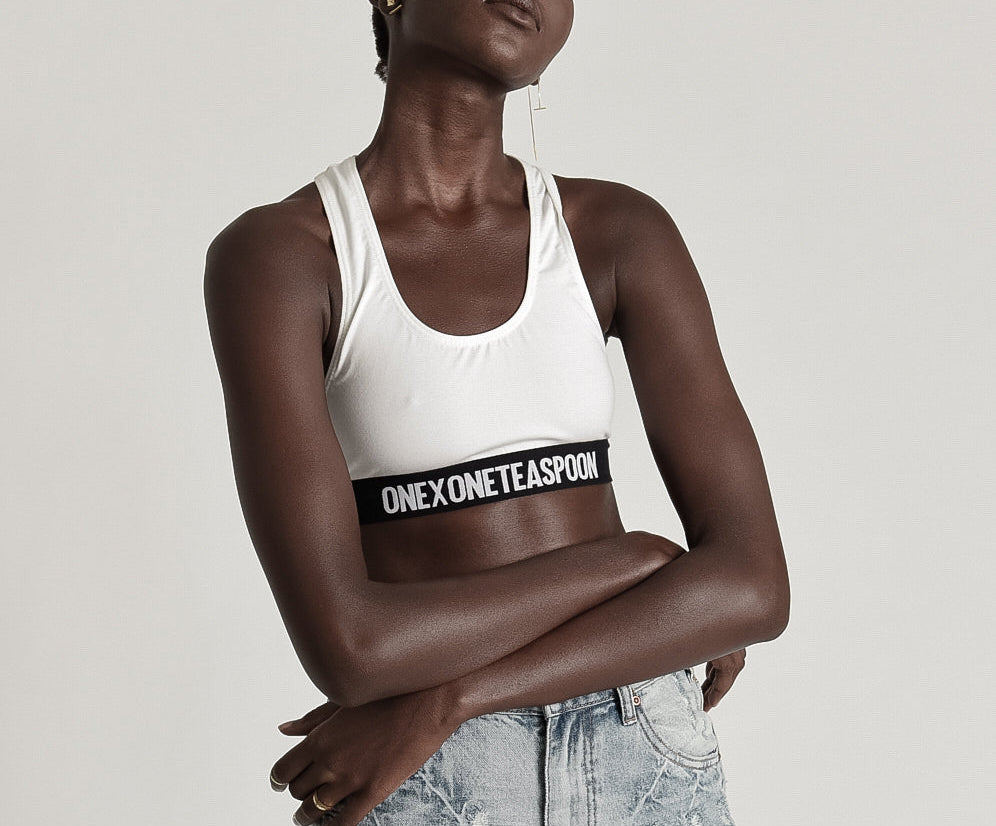 One X Runner Crop Bralette - White