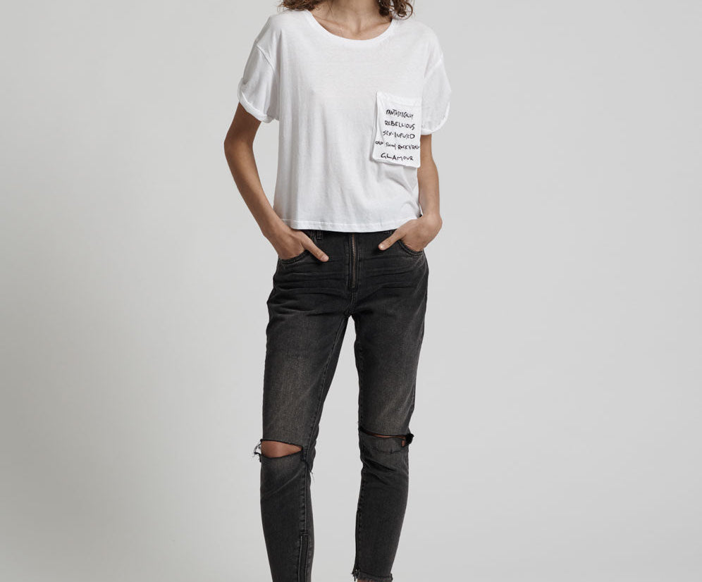 Upsized Rebel Pocket Tee - White