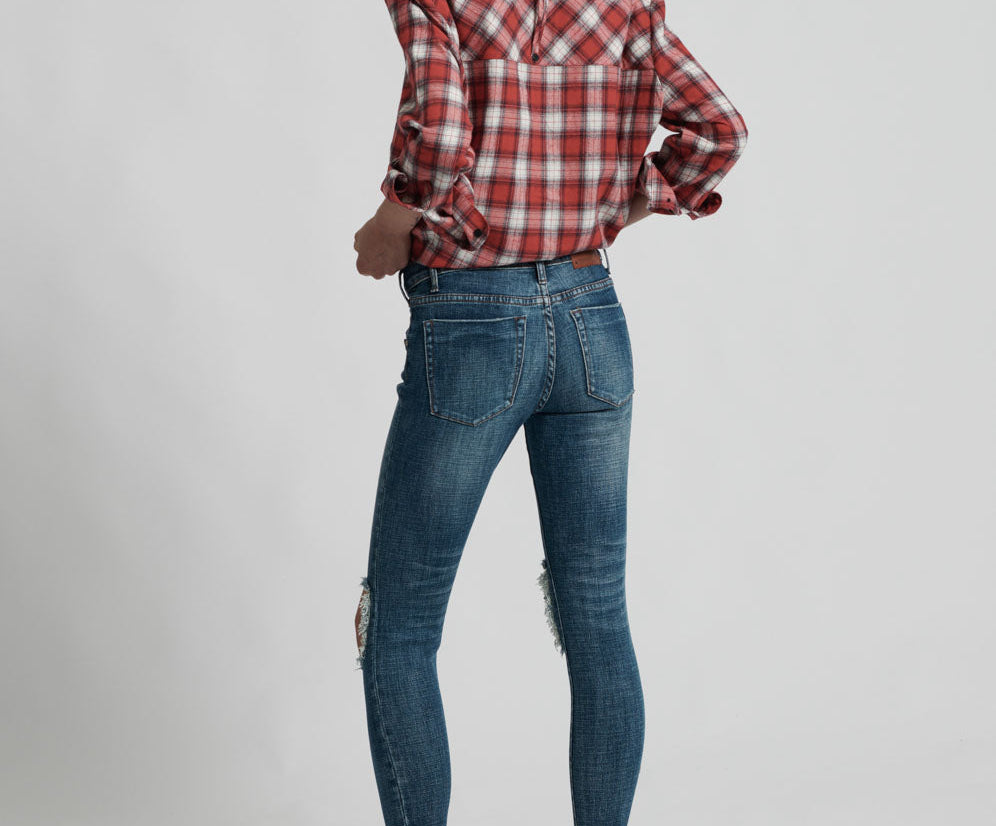 Freebirds Ii Low Waist Stretch Skinny Denim Jeans - Vintage Indigo