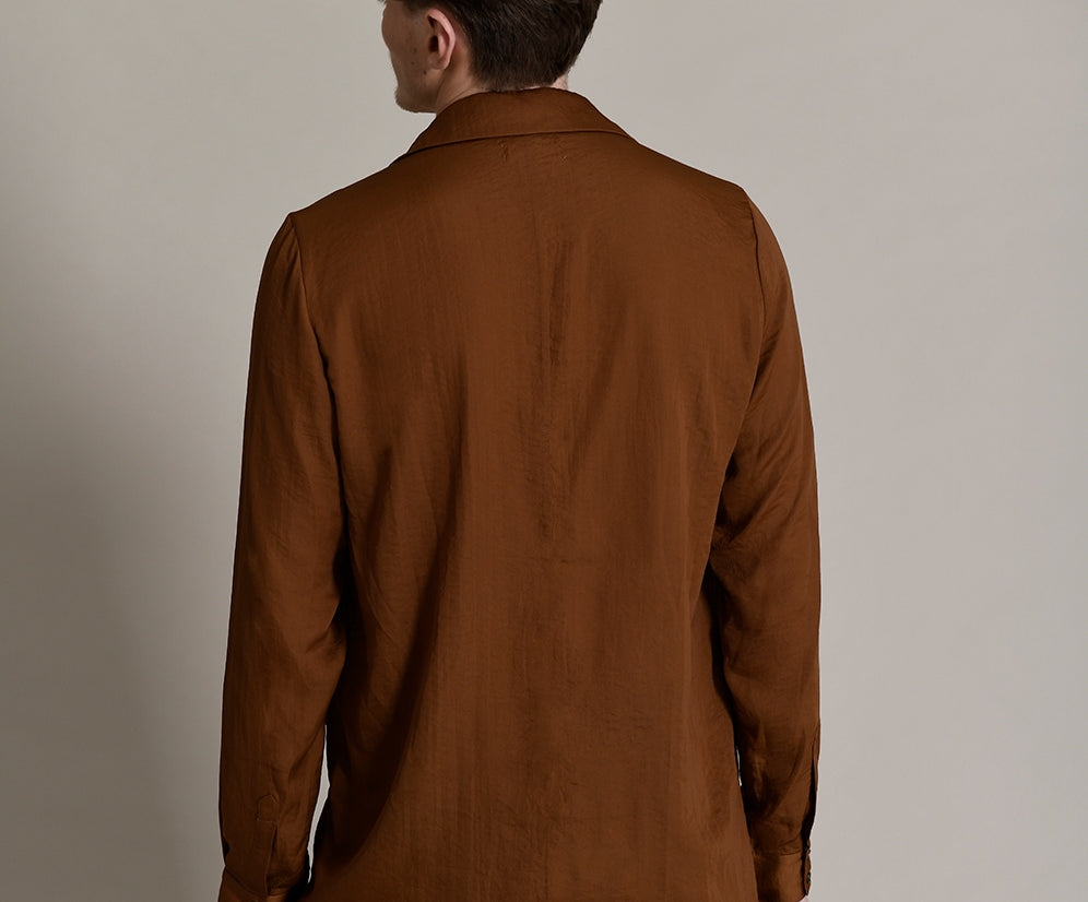 SUPERIOR FAUX SILK LONG SLEEVE SHIRT