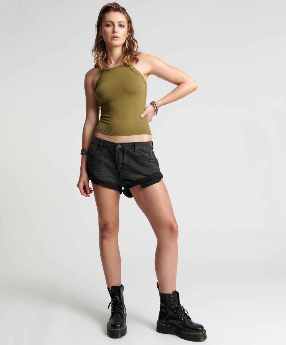 Products Bandits Low Waist Denim Shorts - Archived Double Bass Black