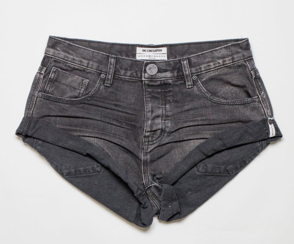 DOUBLE BASS BANDITS LOW WAIST DENIM SHORTS