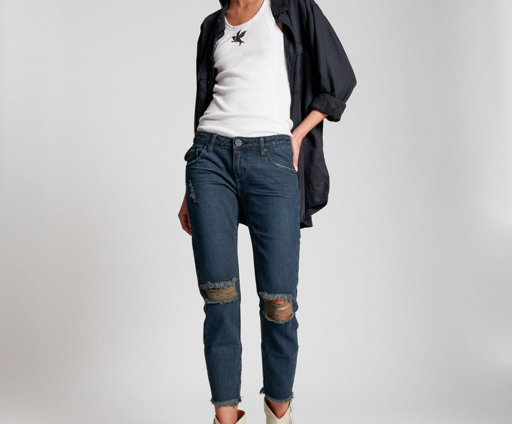 Freebirds Low Waist Rigid Skinny Denim Jeans - Fox Black