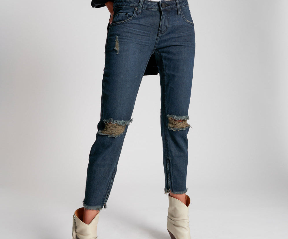 Freebirds Low Waist Rigid Skinny Denim Jeans - Fox Black