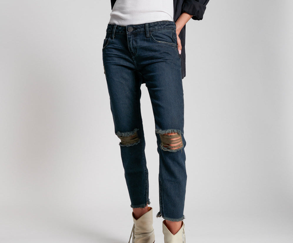 Freebirds Low Waist Rigid Skinny Denim Jeans - Fox Black