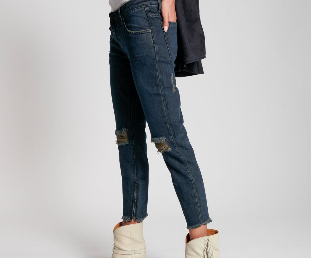 Freebirds Low Waist Rigid Skinny Denim Jeans - Fox Black