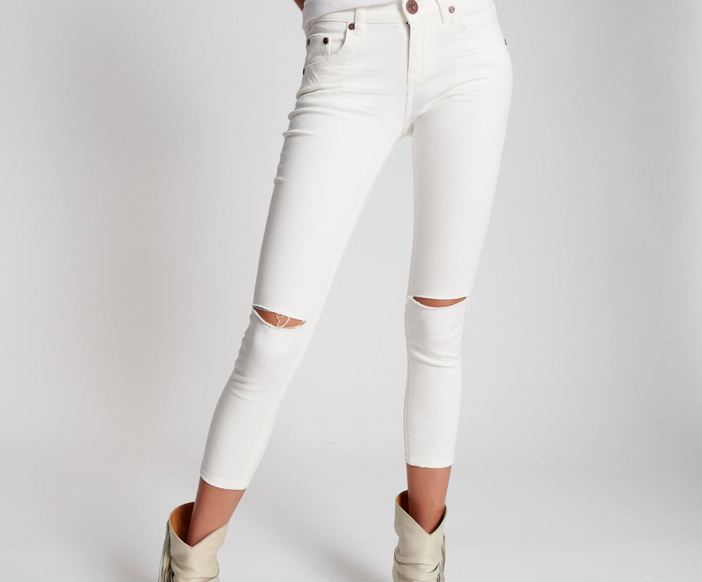 Freebirds II Low Waist Stretch Skinny Denim Jeans - True White