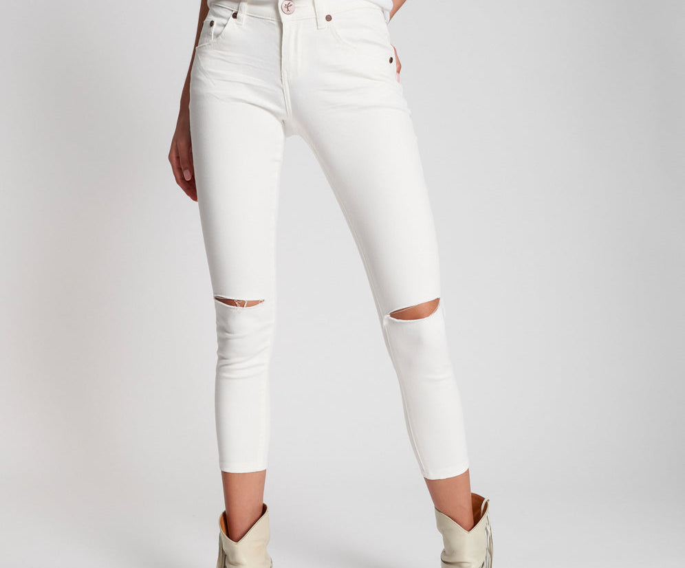 Freebirds II Low Waist Stretch Skinny Denim Jeans - True White