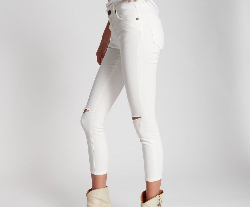 Freebirds II Low Waist Stretch Skinny Denim Jeans - True White