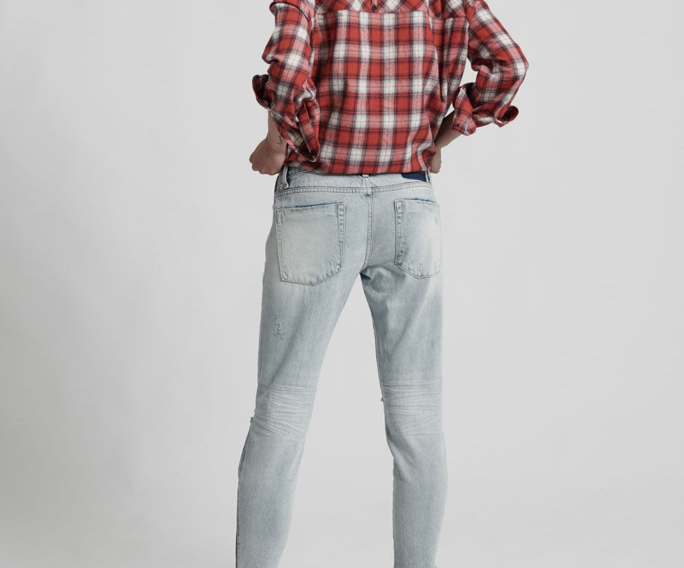SUNBLEACH BLUE FREEBIRDS LOW WAIST RIGID SKINNY JEANS