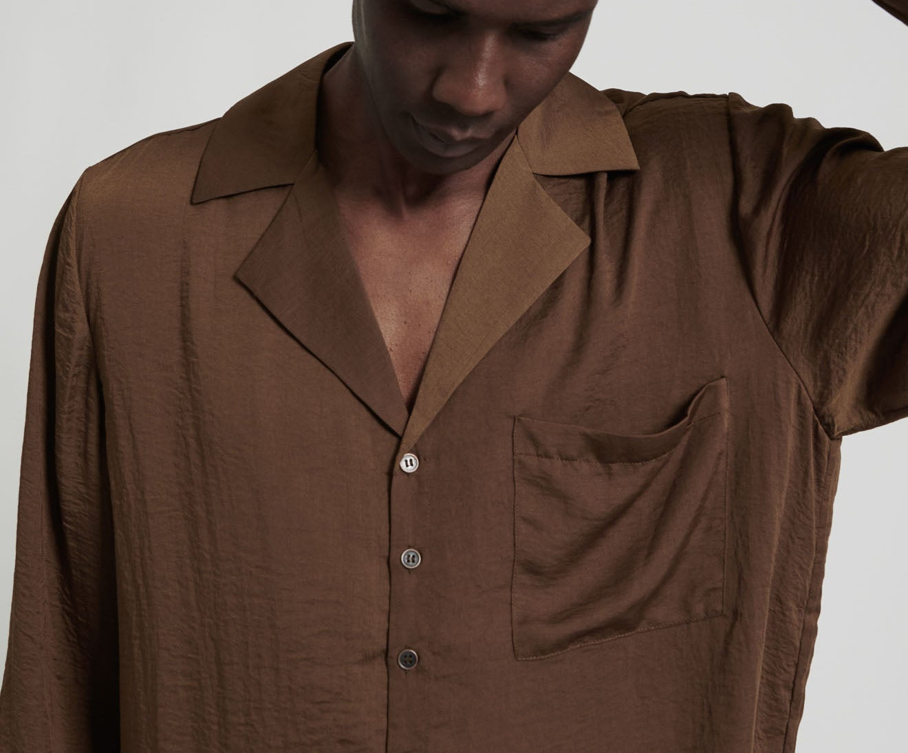 FAUX SILK SHIRT