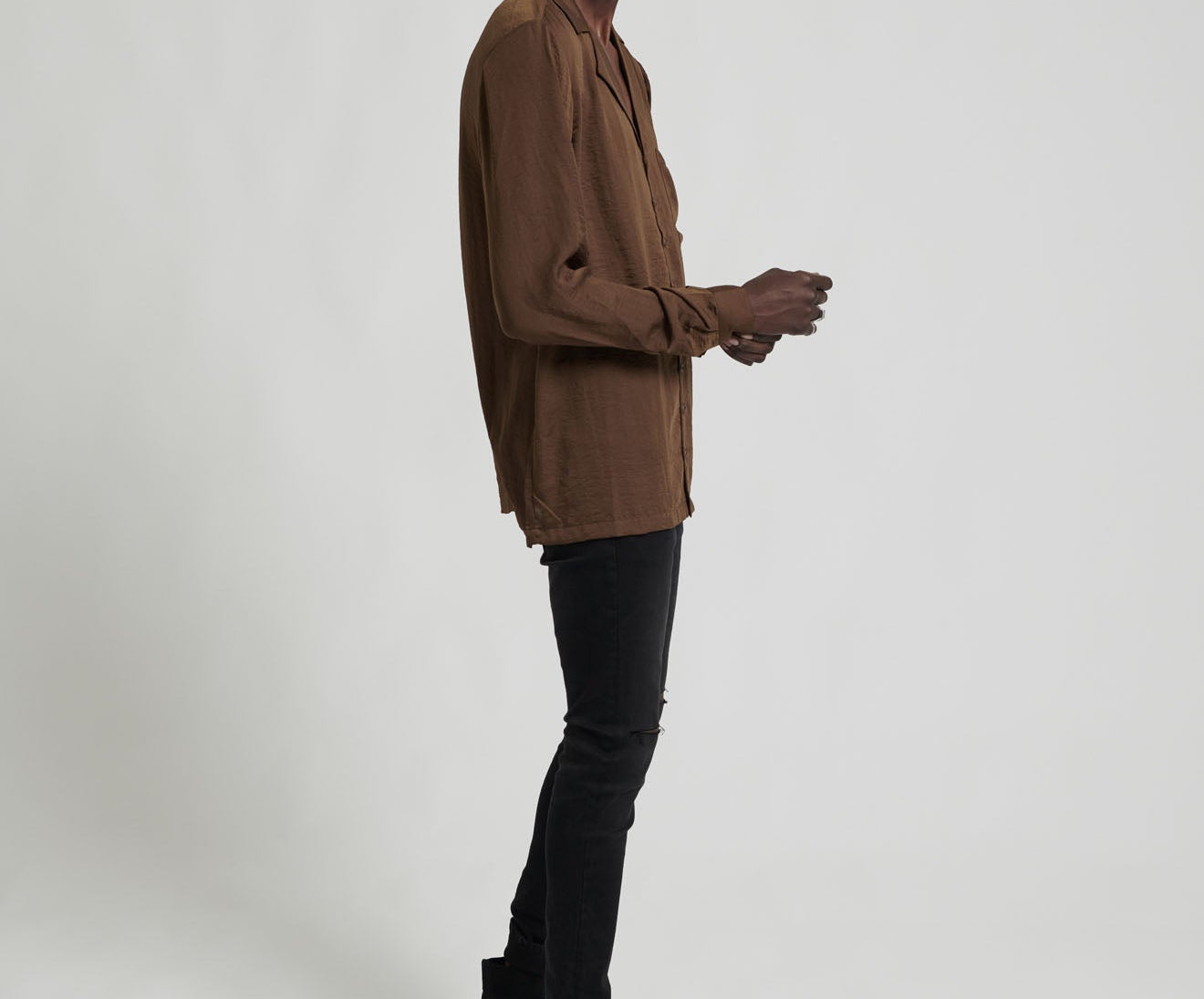 FAUX SILK SHIRT