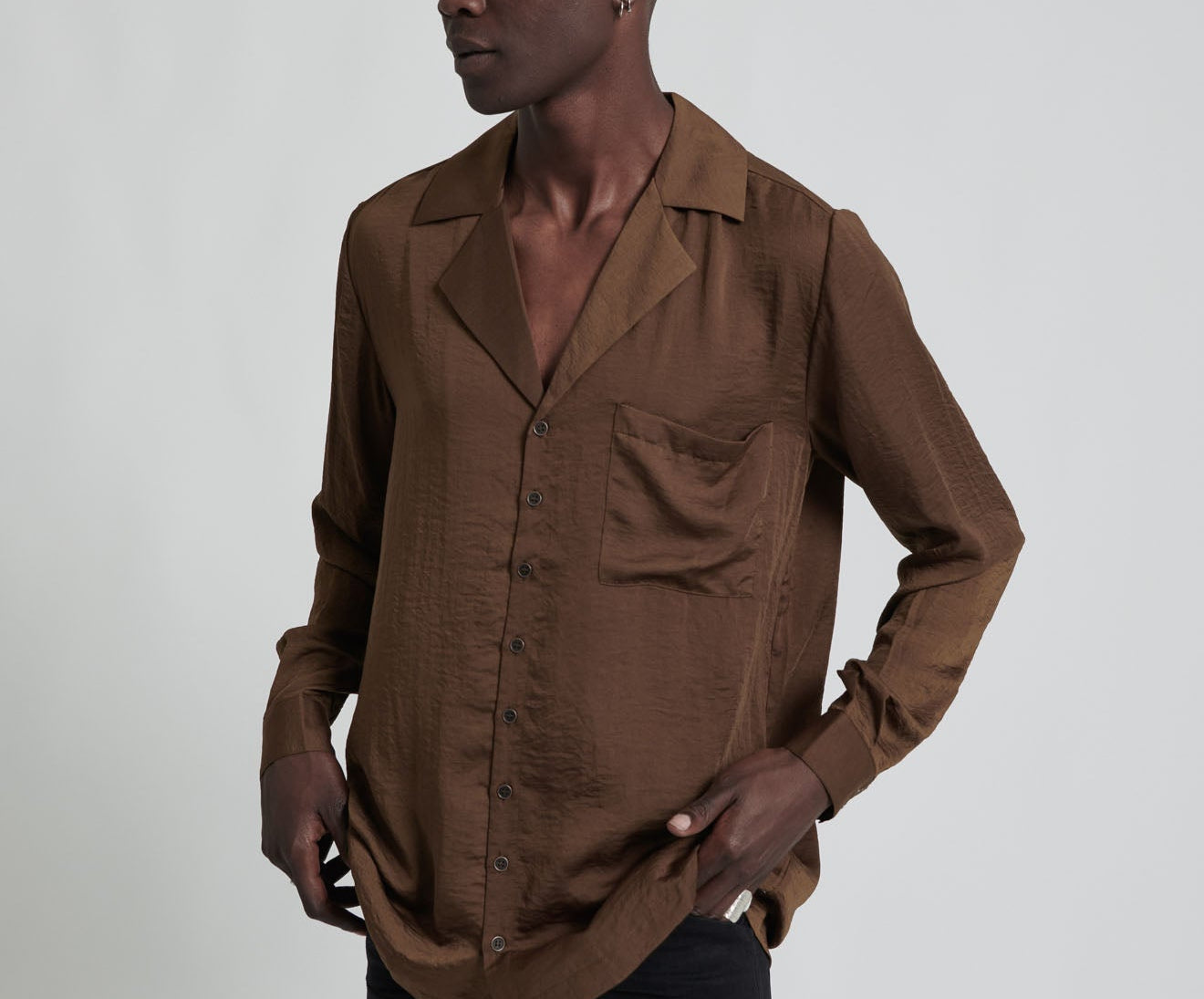 FAUX SILK SHIRT