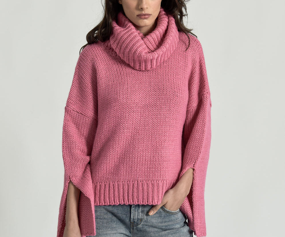 WINONA KEYHOLE ROLL NECK SWEATER