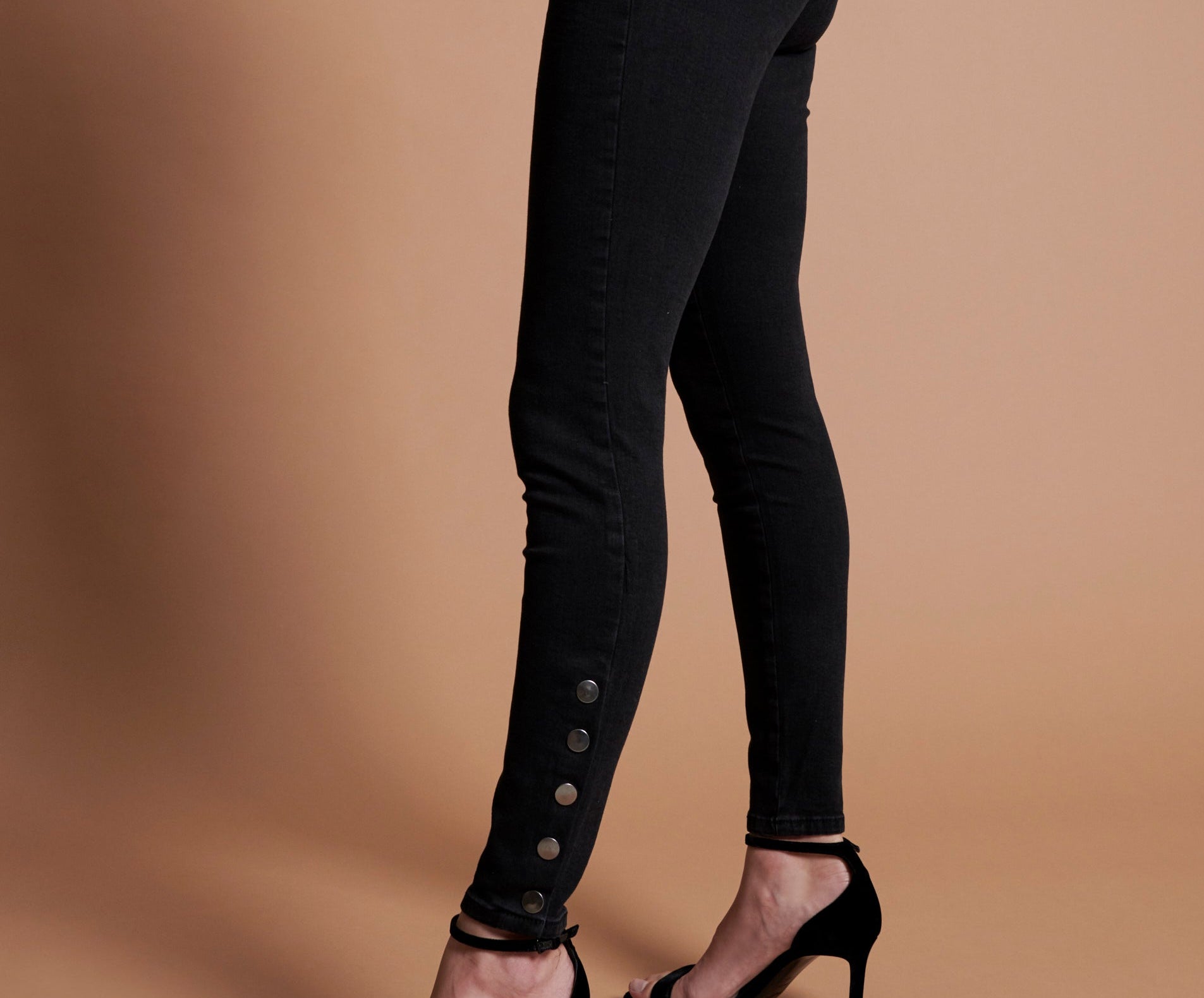 BLACK SWAN PREACHERS HIGH WAIST SKINNY JEANS BLACK