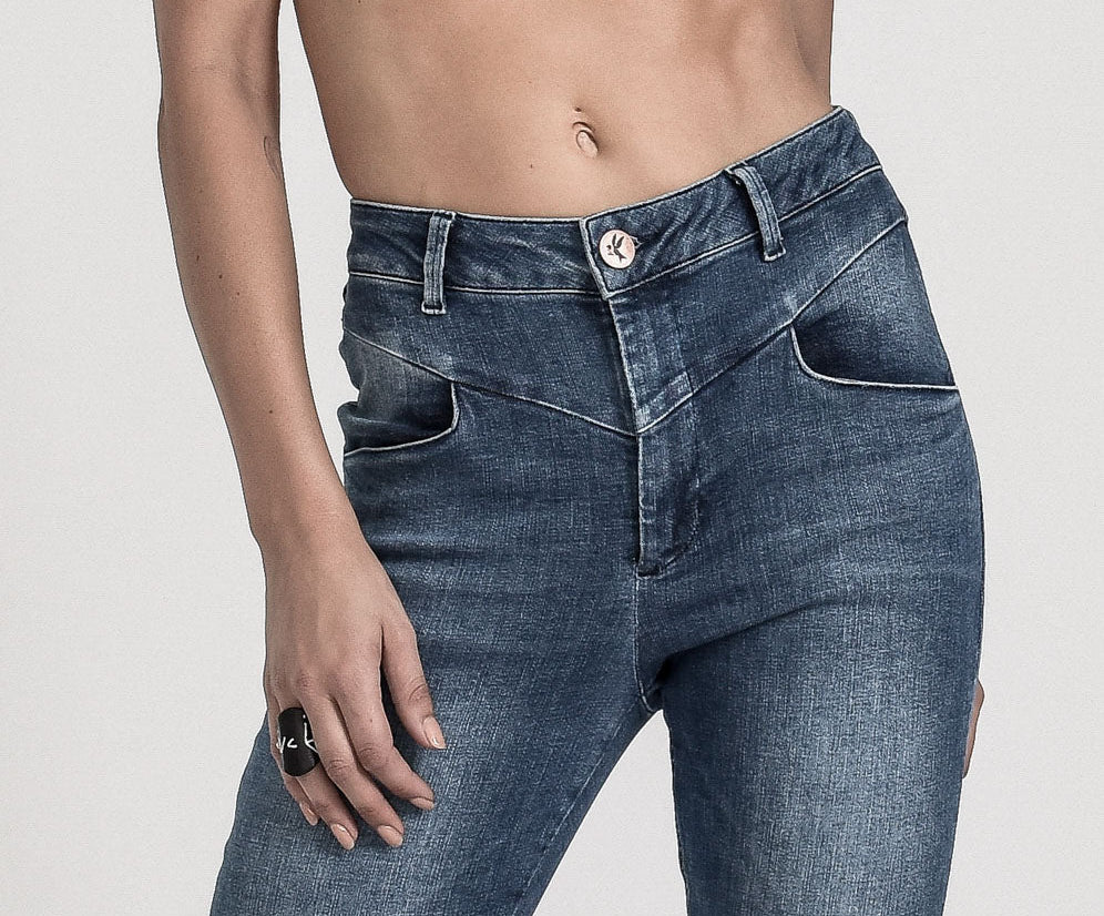 CALI BLUE PREACHERS HIGH WAIST SKINNY JEAN