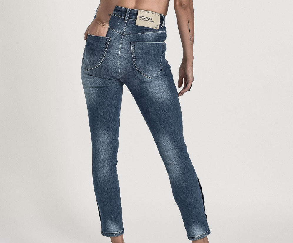 CALI BLUE PREACHERS HIGH WAIST SKINNY JEAN