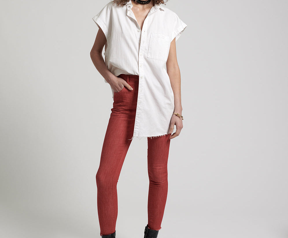 VIONA RED FREEBIRDS II SUPER HIGH WAIST SKINNY JEANS