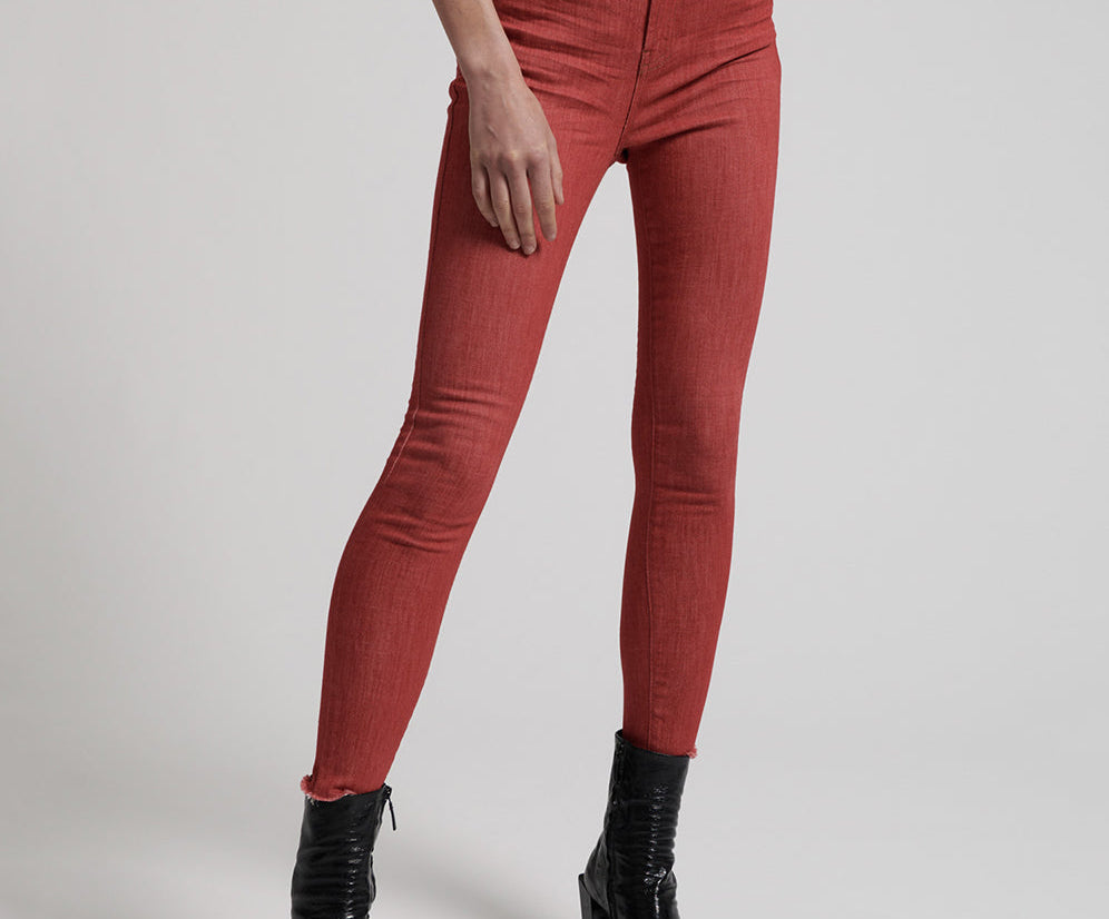 VIONA RED FREEBIRDS II SUPER HIGH WAIST SKINNY JEANS