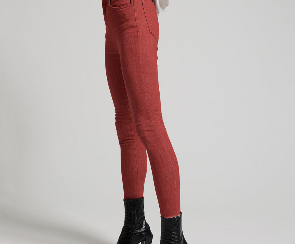 VIONA RED FREEBIRDS II SUPER HIGH WAIST SKINNY JEANS