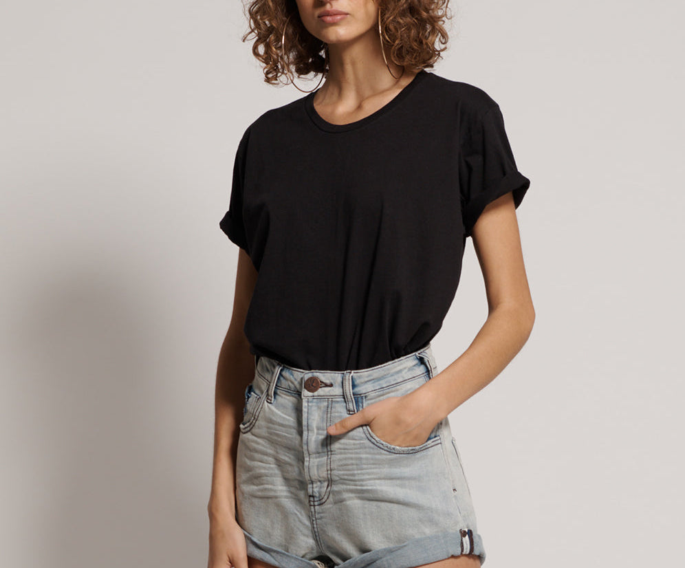 Bandits High Waist Denim Shorts - Mid West Blue