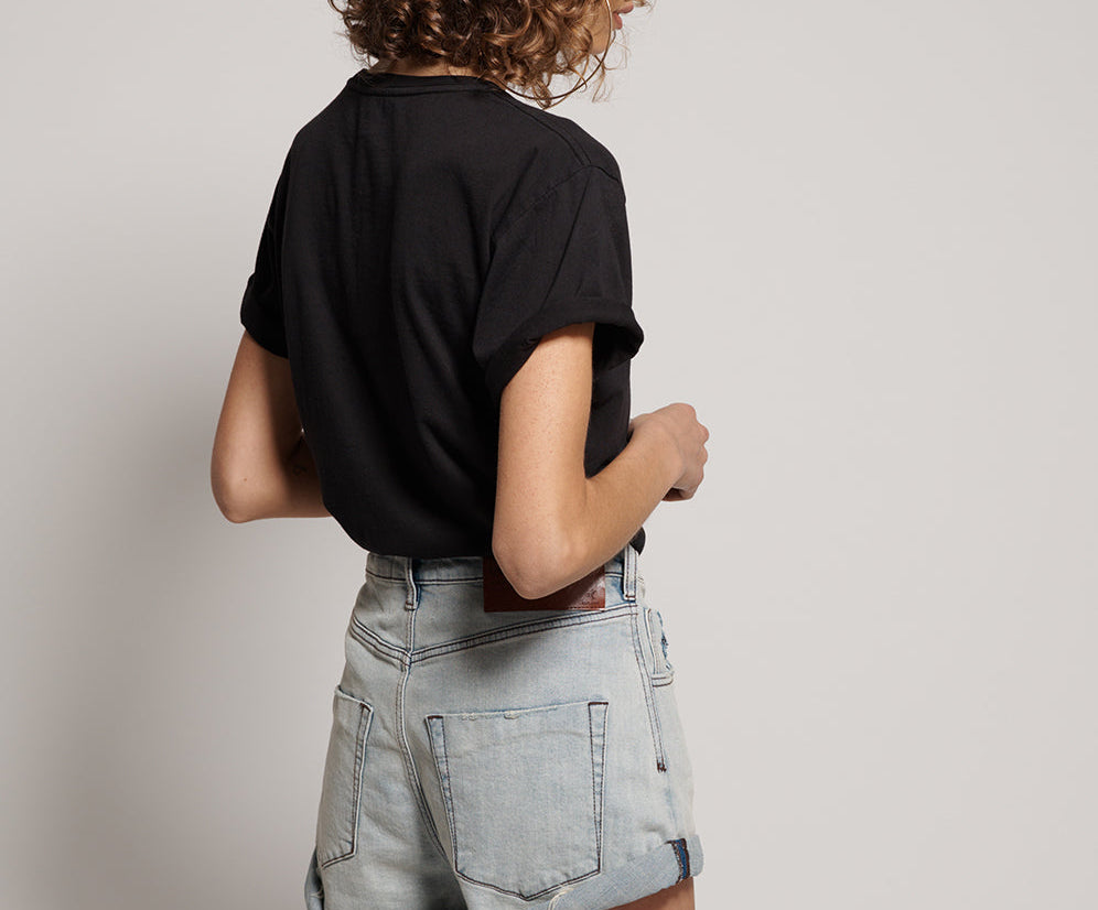 Bandits High Waist Denim Shorts - Mid West Blue