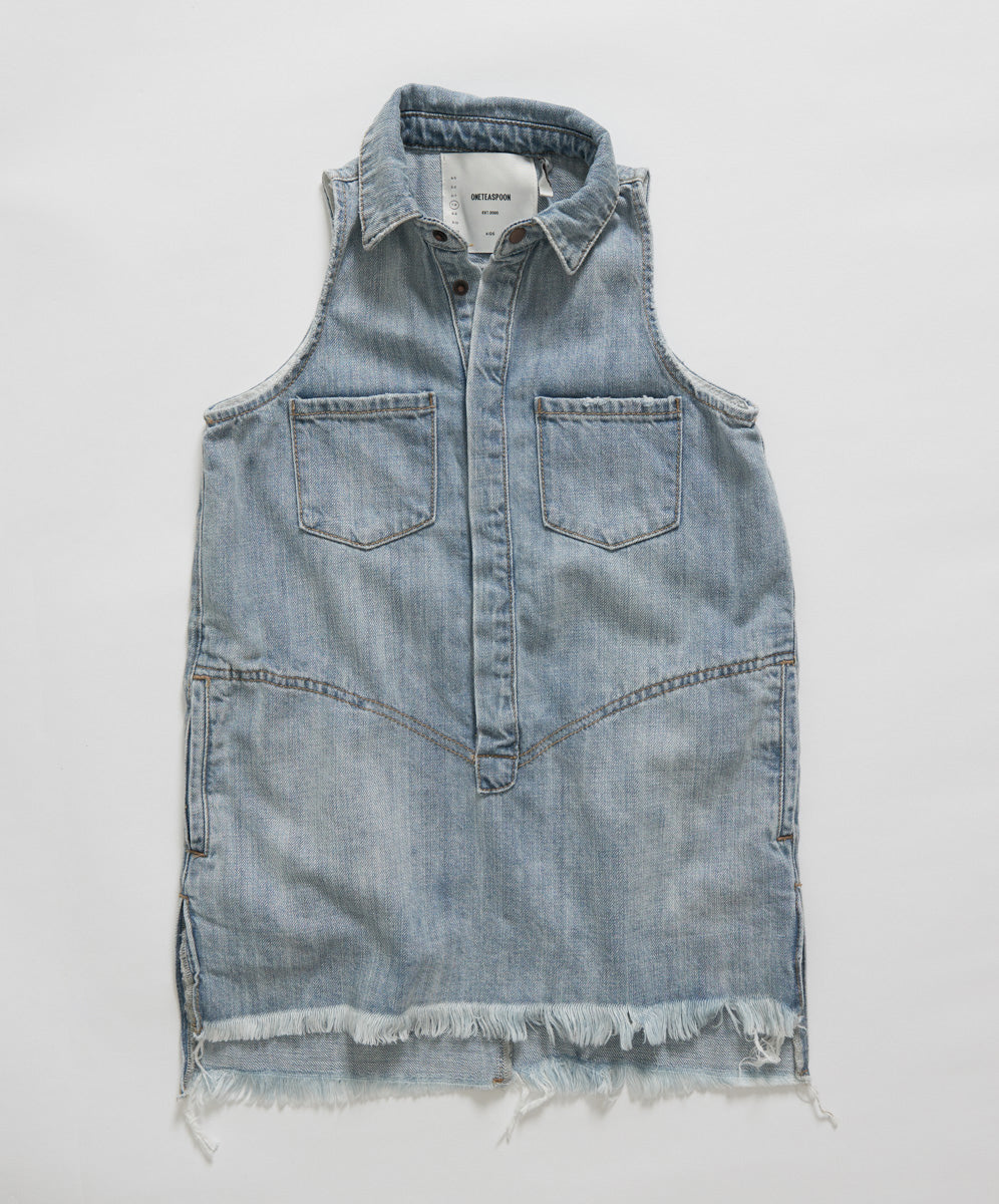 Kids Hustler Mini Braxton Dress Blue - One Teaspoon USA
