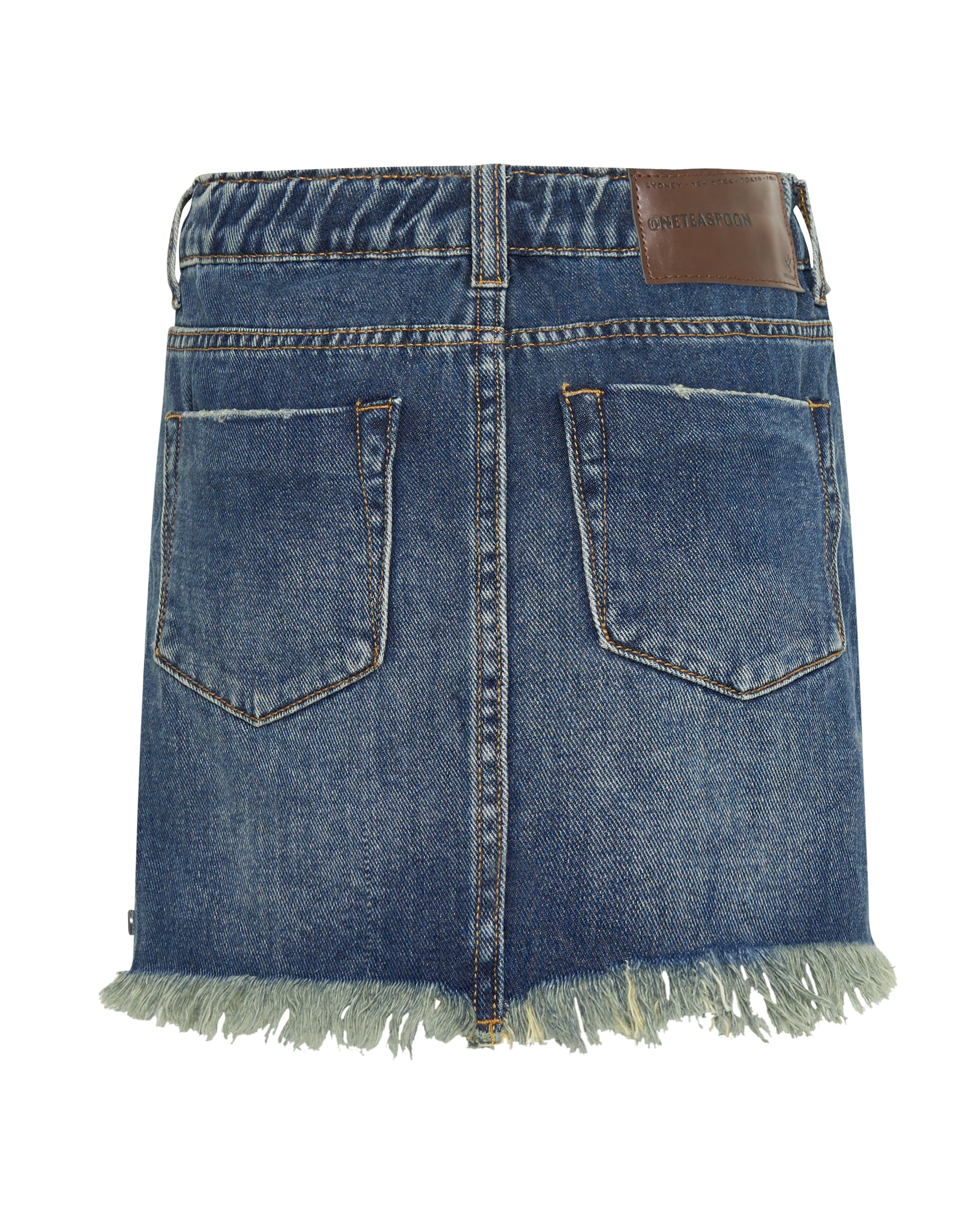 2020 High Waist Mini Denim Skirt - Dirty Indigo | One Teaspoon USA