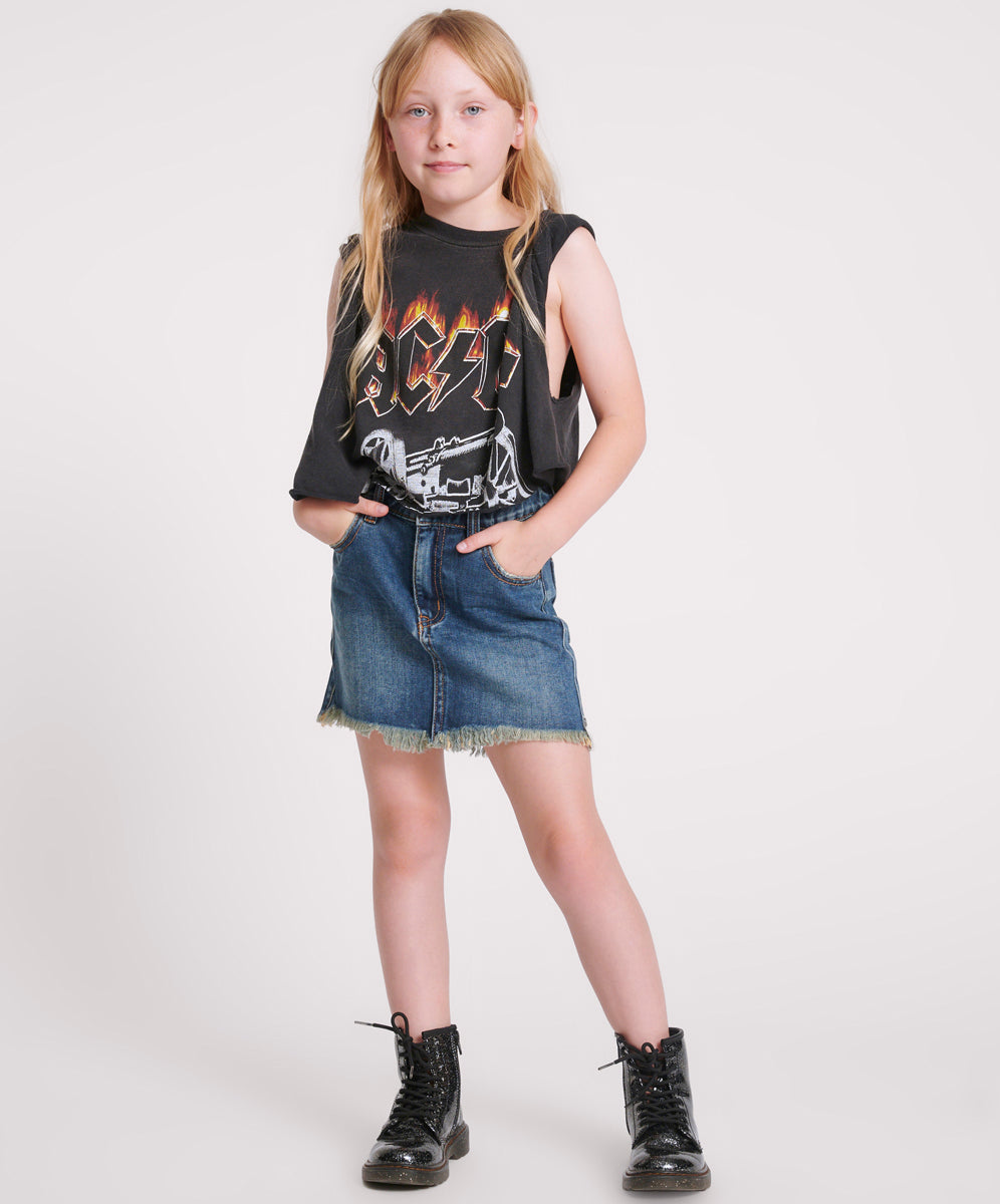 Rodeo Blue Denim Shorts 2020 High Waist Mini Denim Skirt - Dirty Indigo