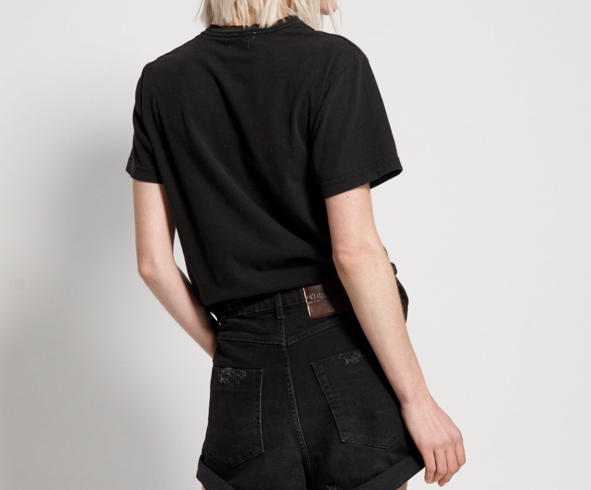 Bandits High Waist Denim Shorts - Worn Raven Black