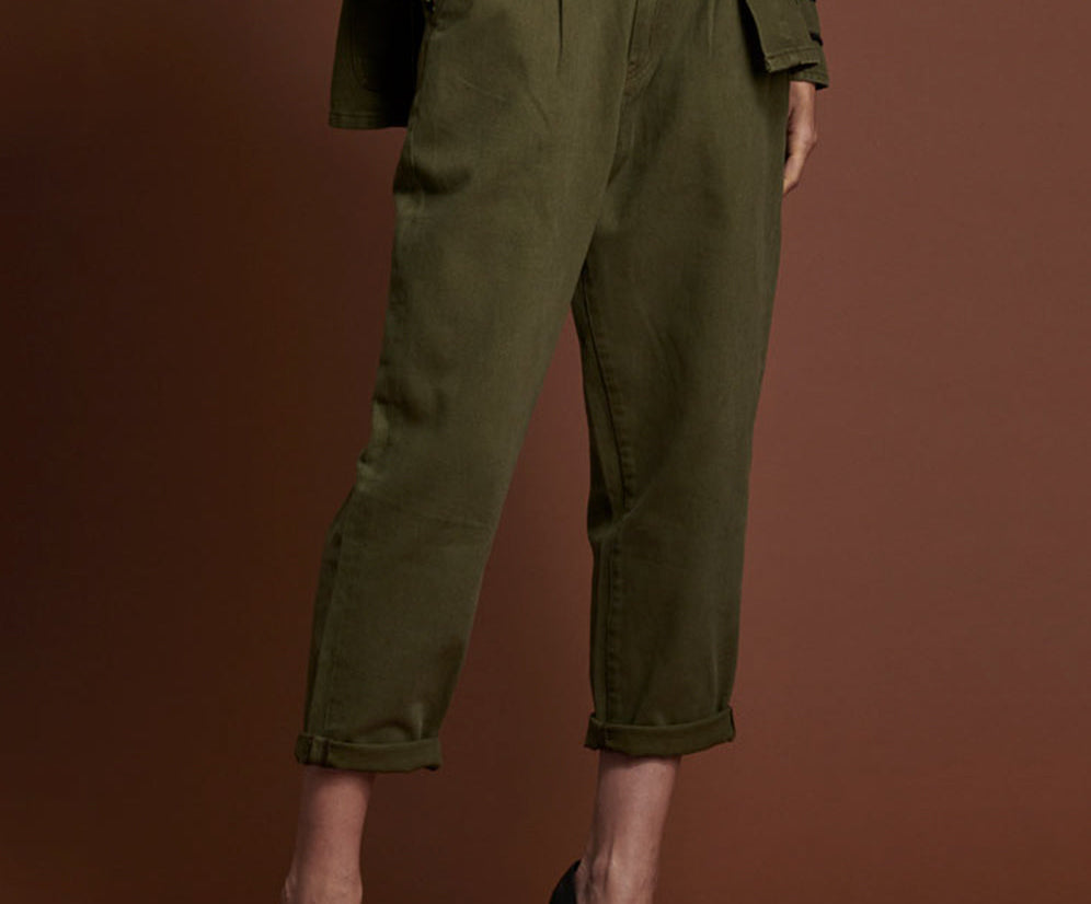 OLIVE MILITARY SMITHS HIGH WAIST TROUSER JEANS