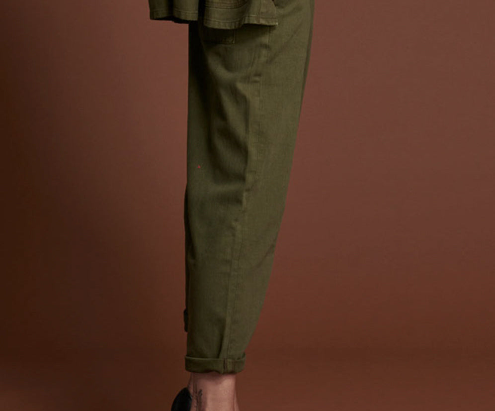 OLIVE MILITARY SMITHS HIGH WAIST TROUSER JEANS