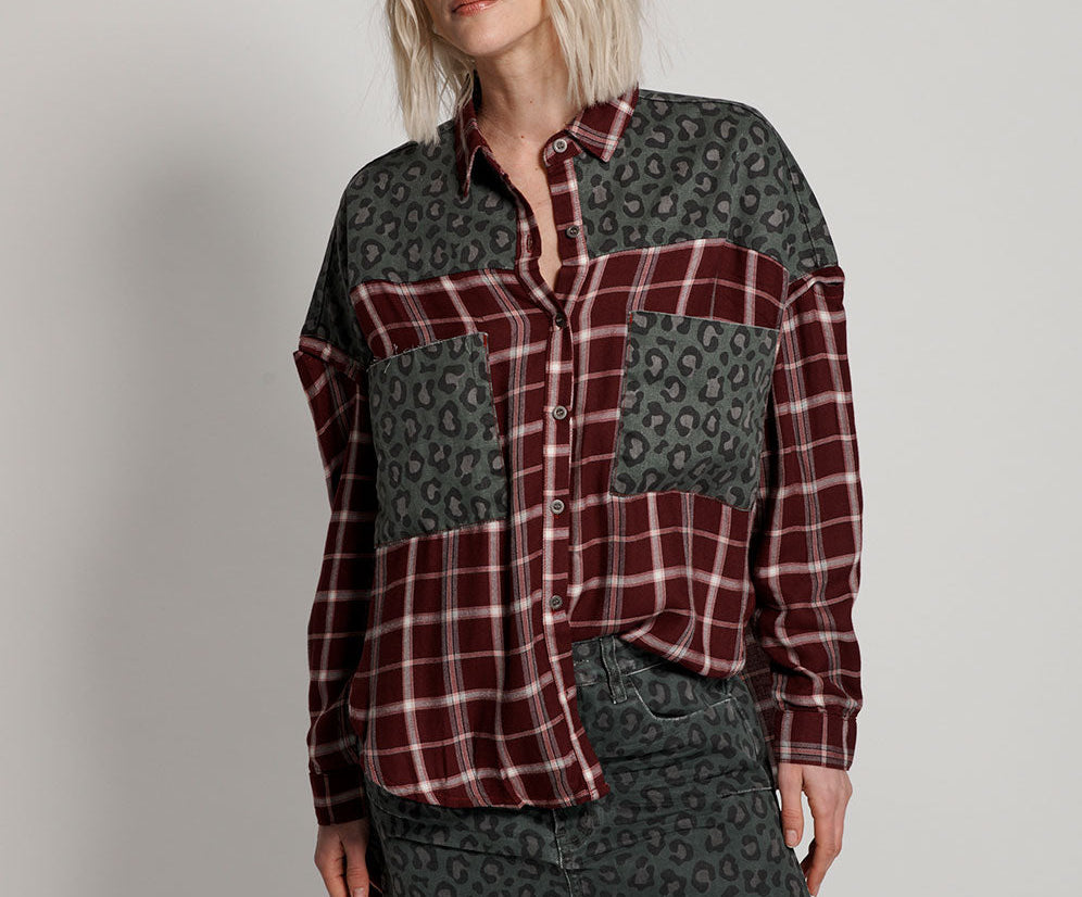 OXBLOOD CHECK MOTLEY SHIRT