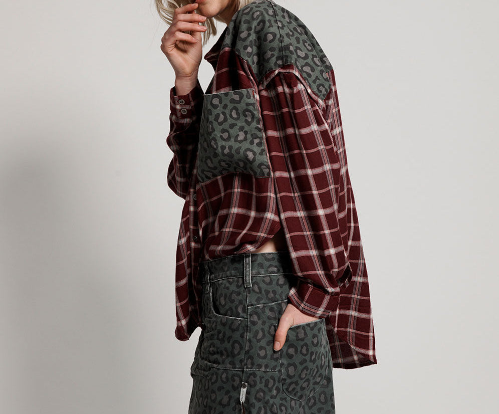 OXBLOOD CHECK MOTLEY SHIRT