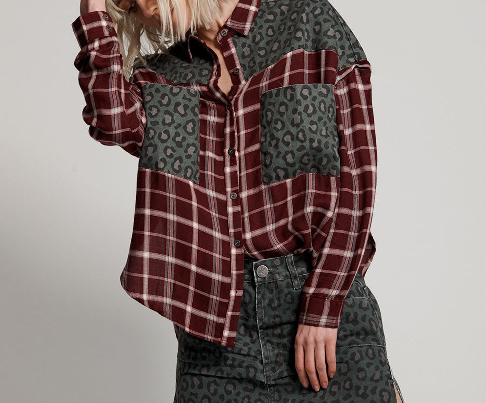 OXBLOOD CHECK MOTLEY SHIRT