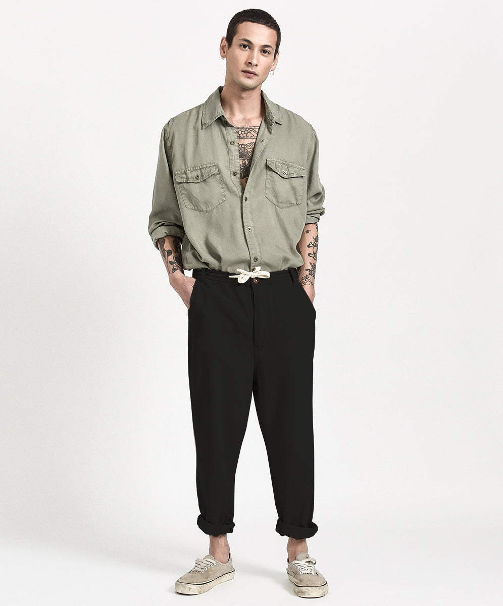 Products SAFARI RELAXED LINEN PANT BLACK