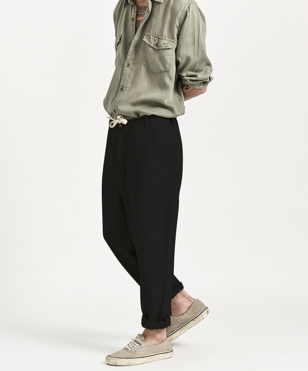 Products SAFARI RELAXED LINEN PANT BLACK