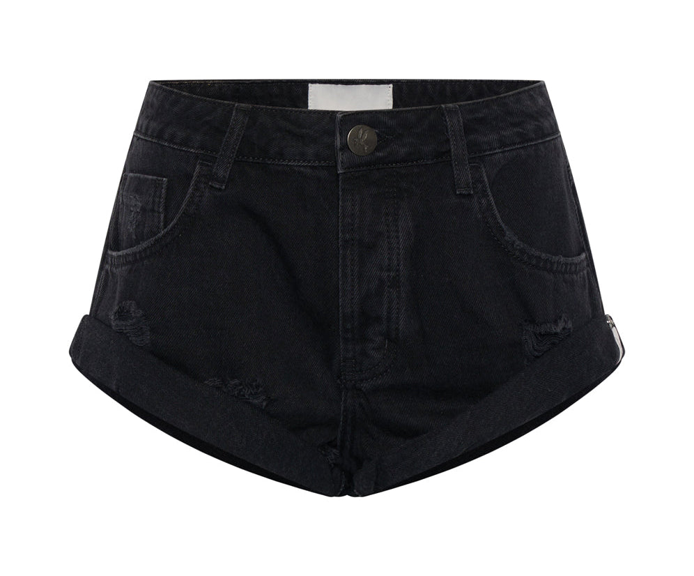 Bandits Low Waist Denim Shorts - Archived Double Black