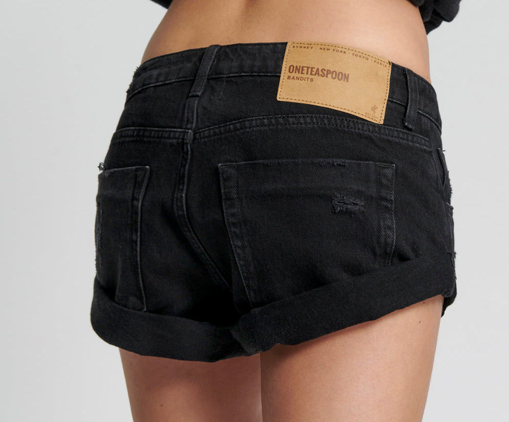 Bandits Low Waist Denim Shorts - Archived Double Black