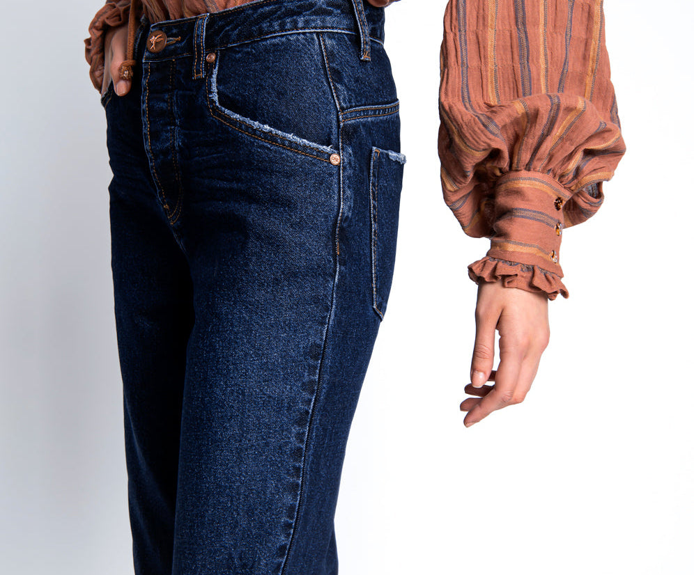 VIRGIN BLUE LIBERTINES HIGH WAIST CROPPED WIDE LEG