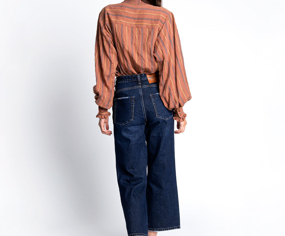 VIRGIN BLUE LIBERTINES HIGH WAIST CROPPED WIDE LEG