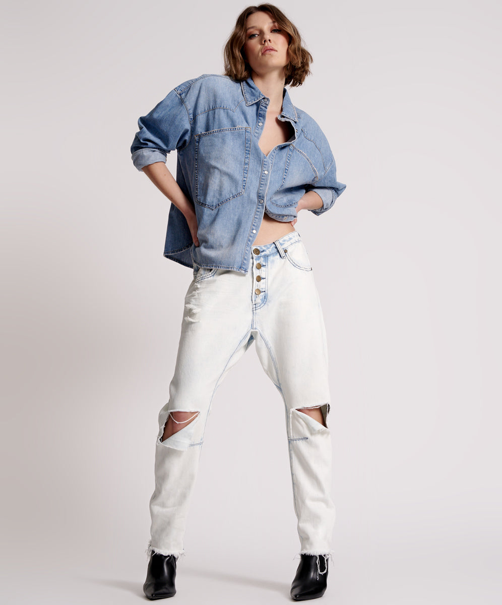 Black Friday Denim Sale - Up to 70% off Saints Low Waist Boyfriend Denim Jeans - Florence