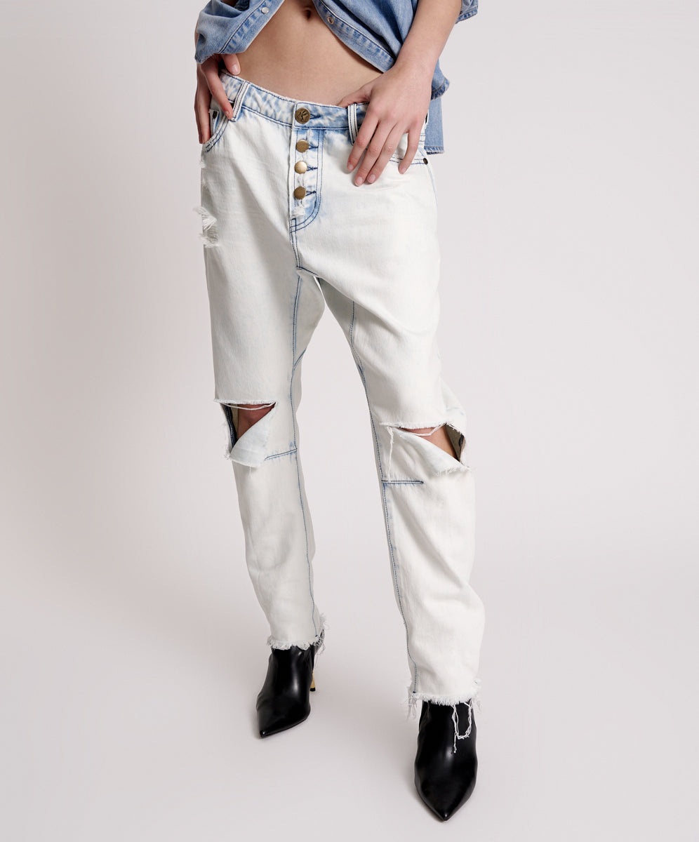 Black Friday Denim Sale - Up to 70% off Saints Low Waist Boyfriend Denim Jeans - Florence