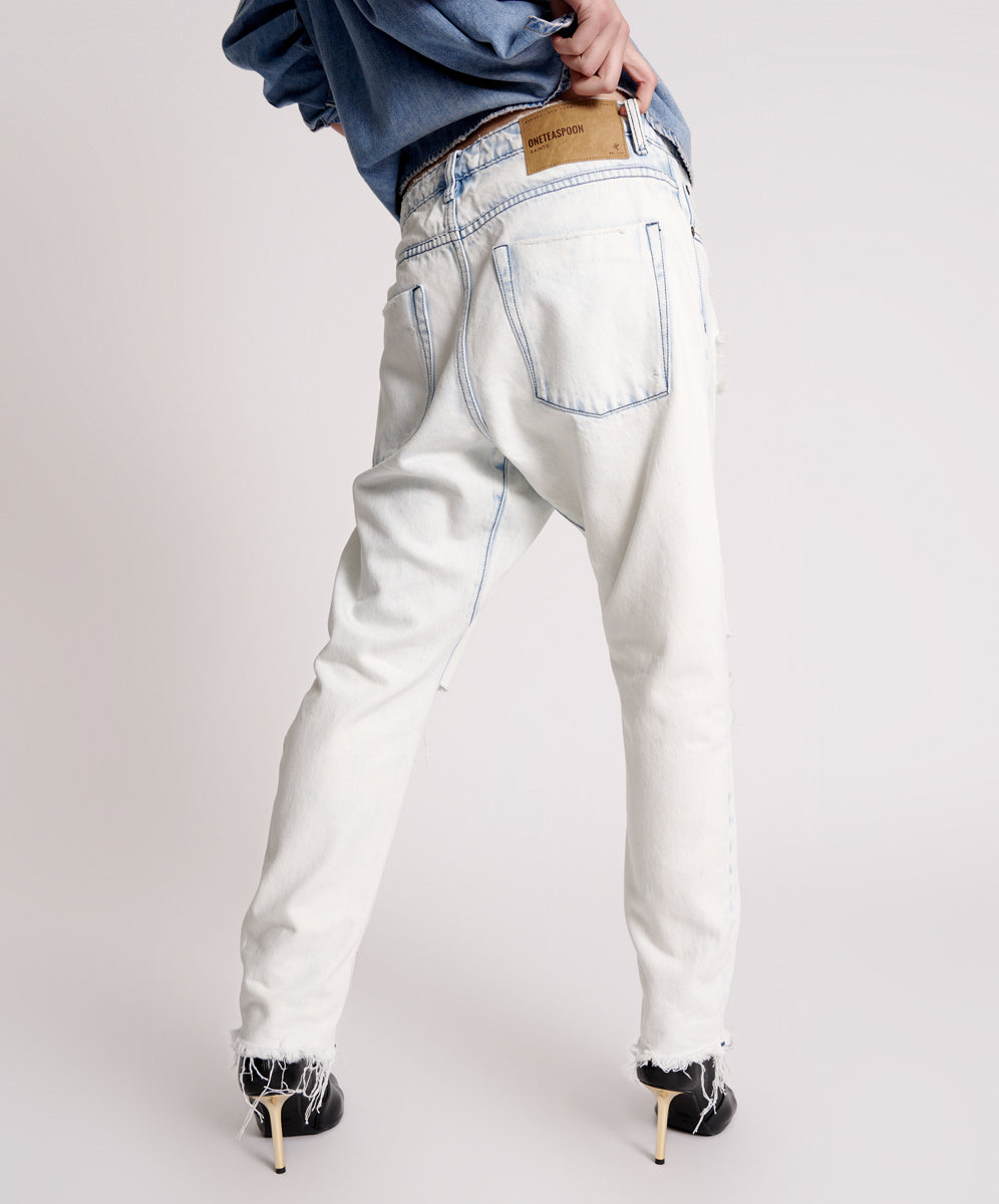 Black Friday Denim Sale - Up to 70% off Saints Low Waist Boyfriend Denim Jeans - Florence