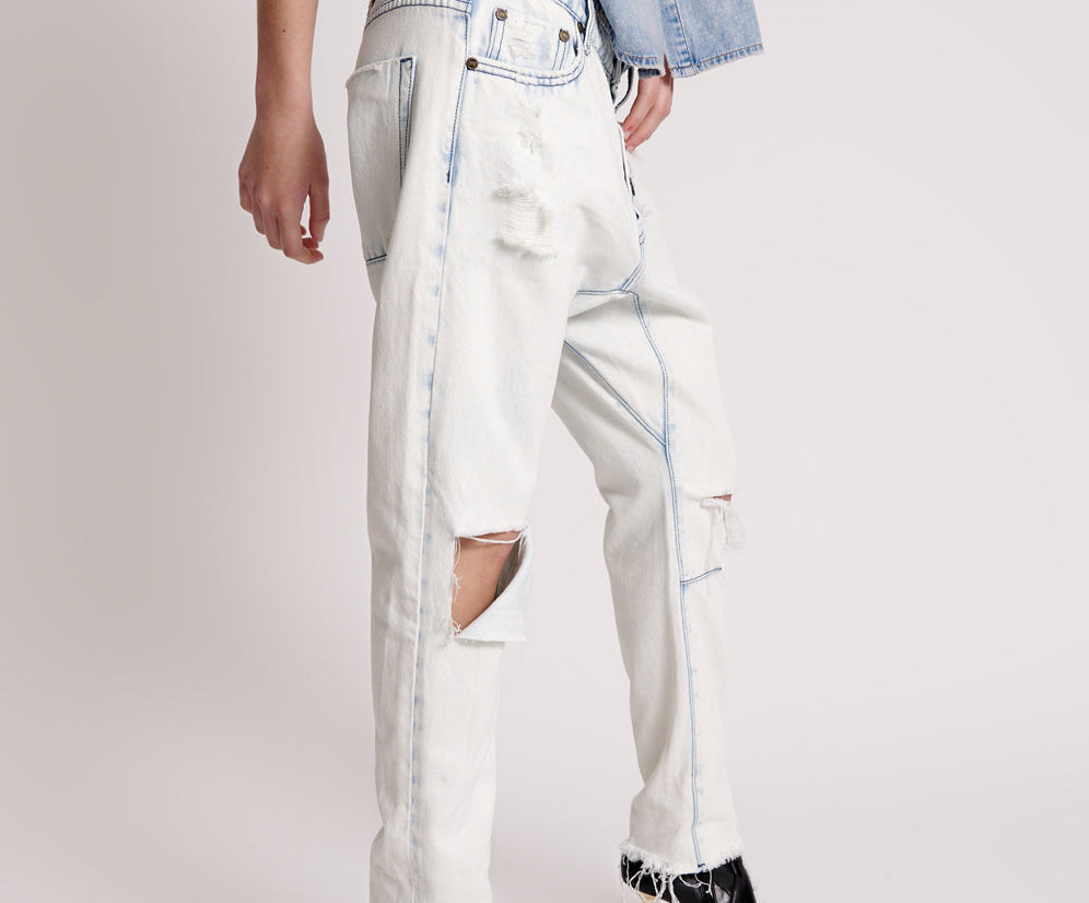Saints Low Waist Boyfriend Denim Jeans - Florence