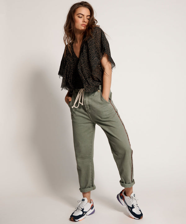 SUPER KHAKI SAFARI HIGH WAIST RELAXED JEANS KHAKI