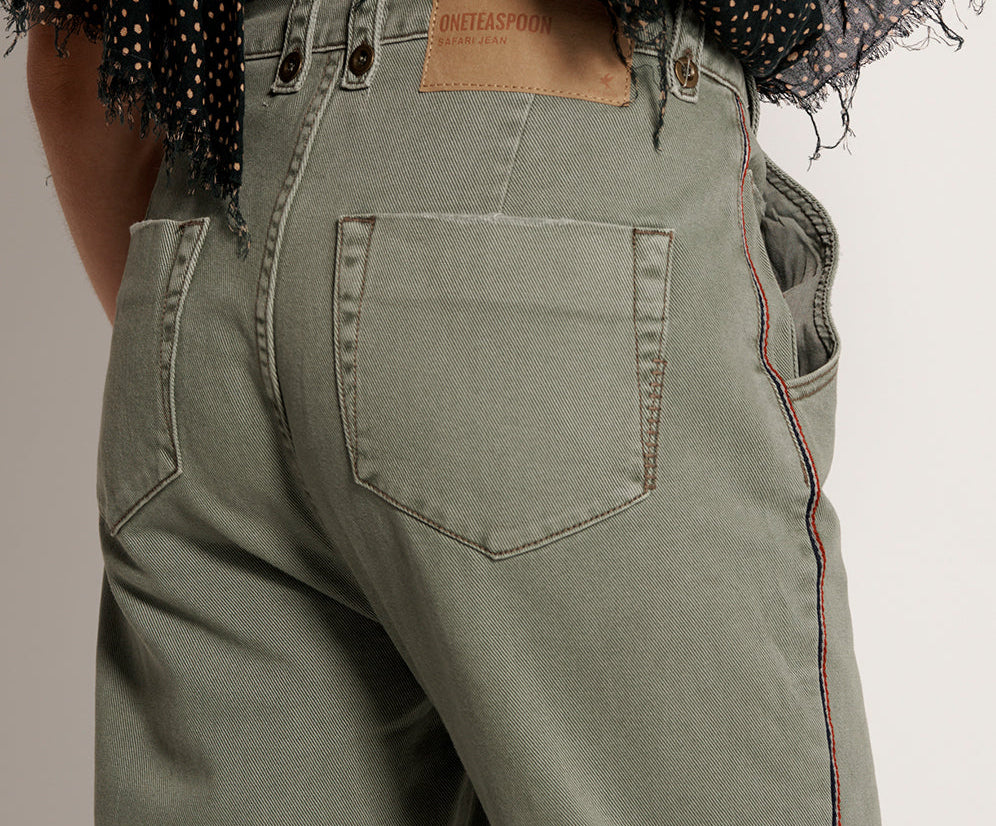 SUPER KHAKI SAFARI HIGH WAIST RELAXED JEANS KHAKI