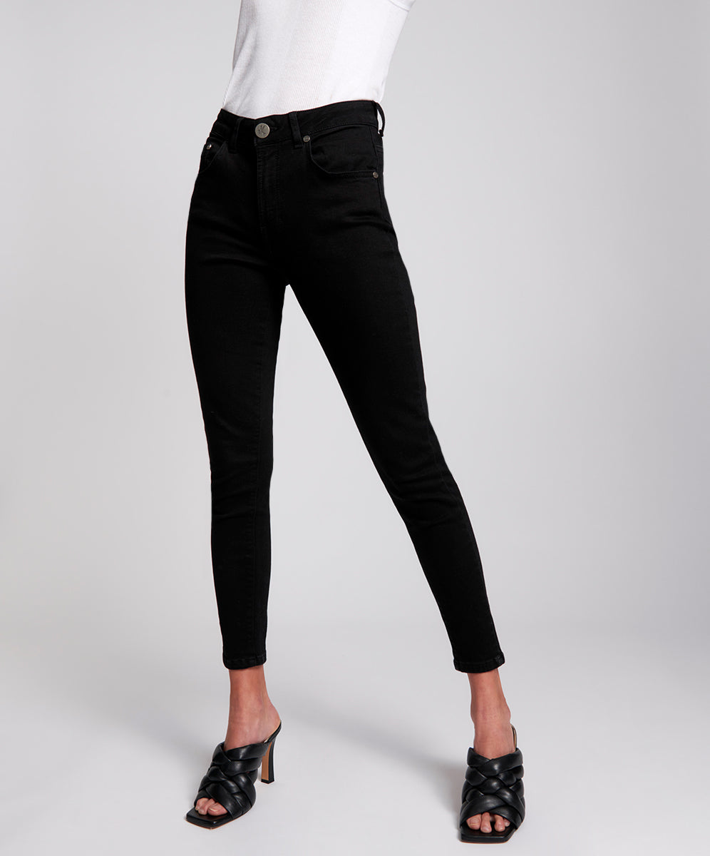 Products Freebirds Ii High Waist Stretch Skinny Denim Jeans - Deep Black