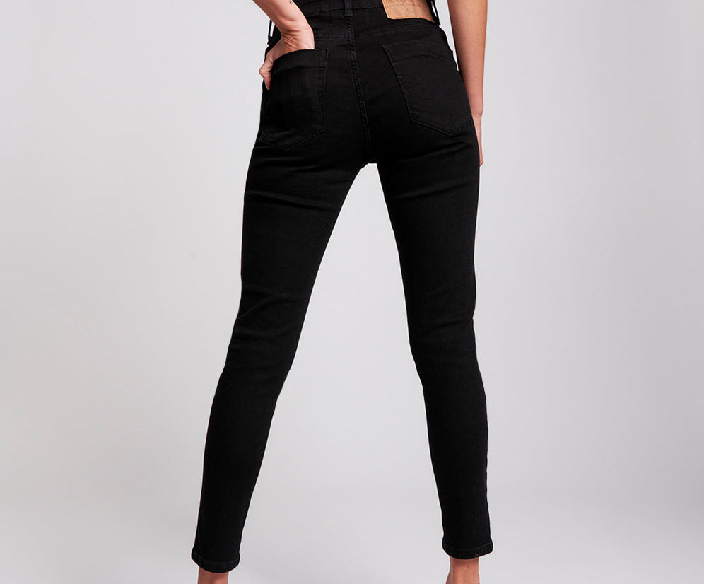 Freebirds Ii High Waist Stretch Skinny Denim Jeans - Deep Black